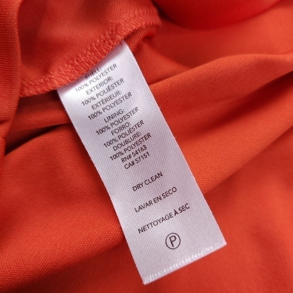 CHAPS Reddish Orange Blue Floral Dress Size 4 - Picture 8 of 15